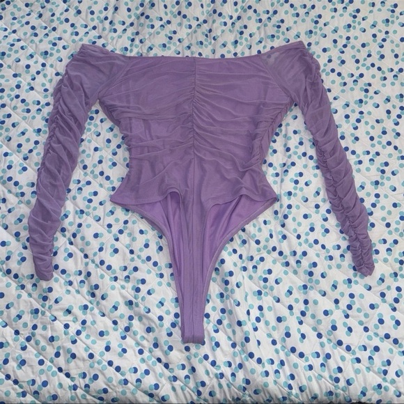Fashion Nova Hot Mesh Lavender Purple Bodysuit - Picture 2 of 3